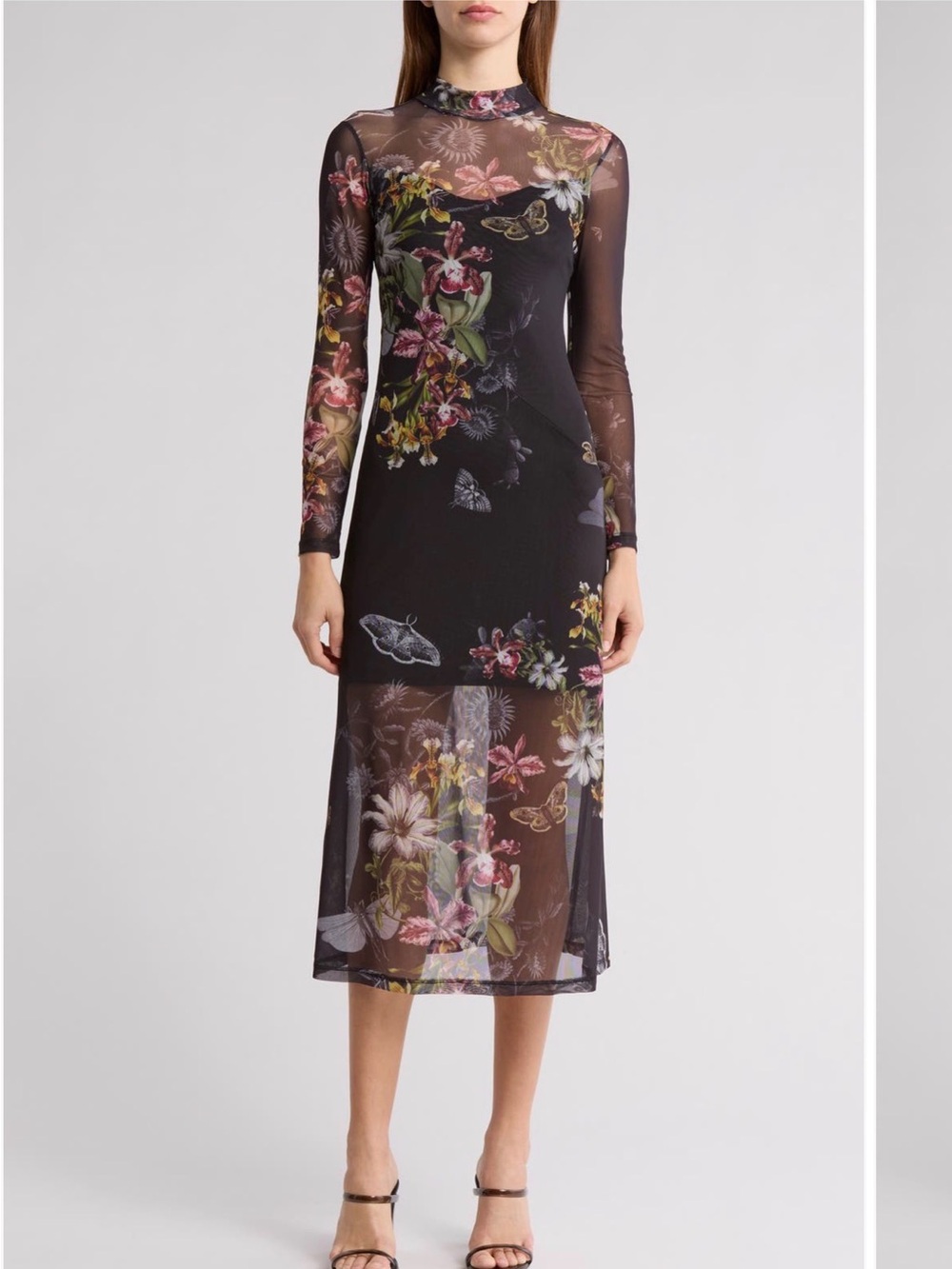 NWOT All Saints  Hanna floral mesh dress